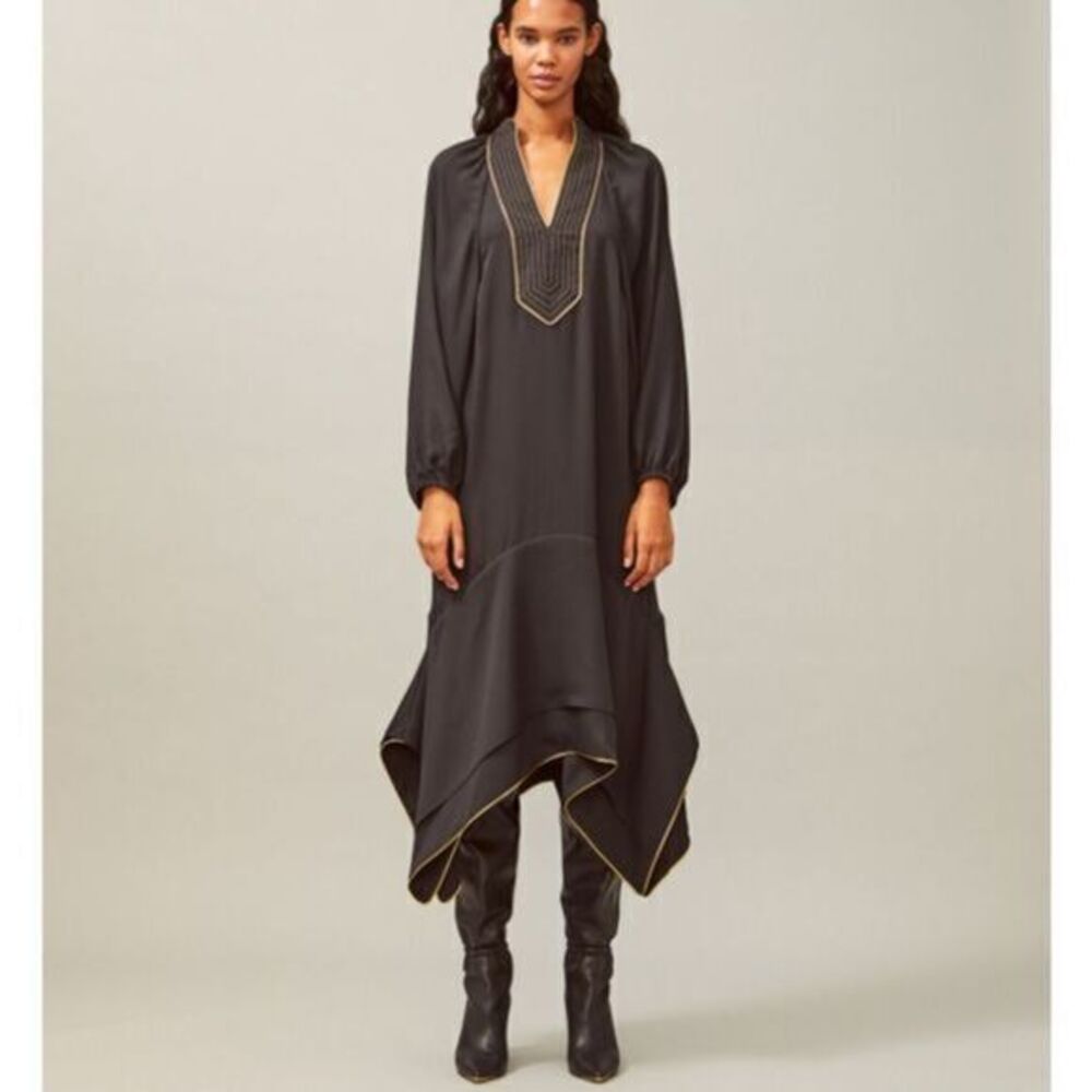 TORY BURCH NWT Black Puffed-Sleeved Tunic Dress MEDIUM
